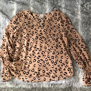 Flowy cheetah print sheer top